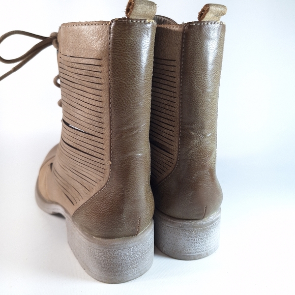 Circus By Sam Edelman Gatso Emo Faux Leather Taupe Women's Combat Boots, 9.5 - Picture 3 of 14